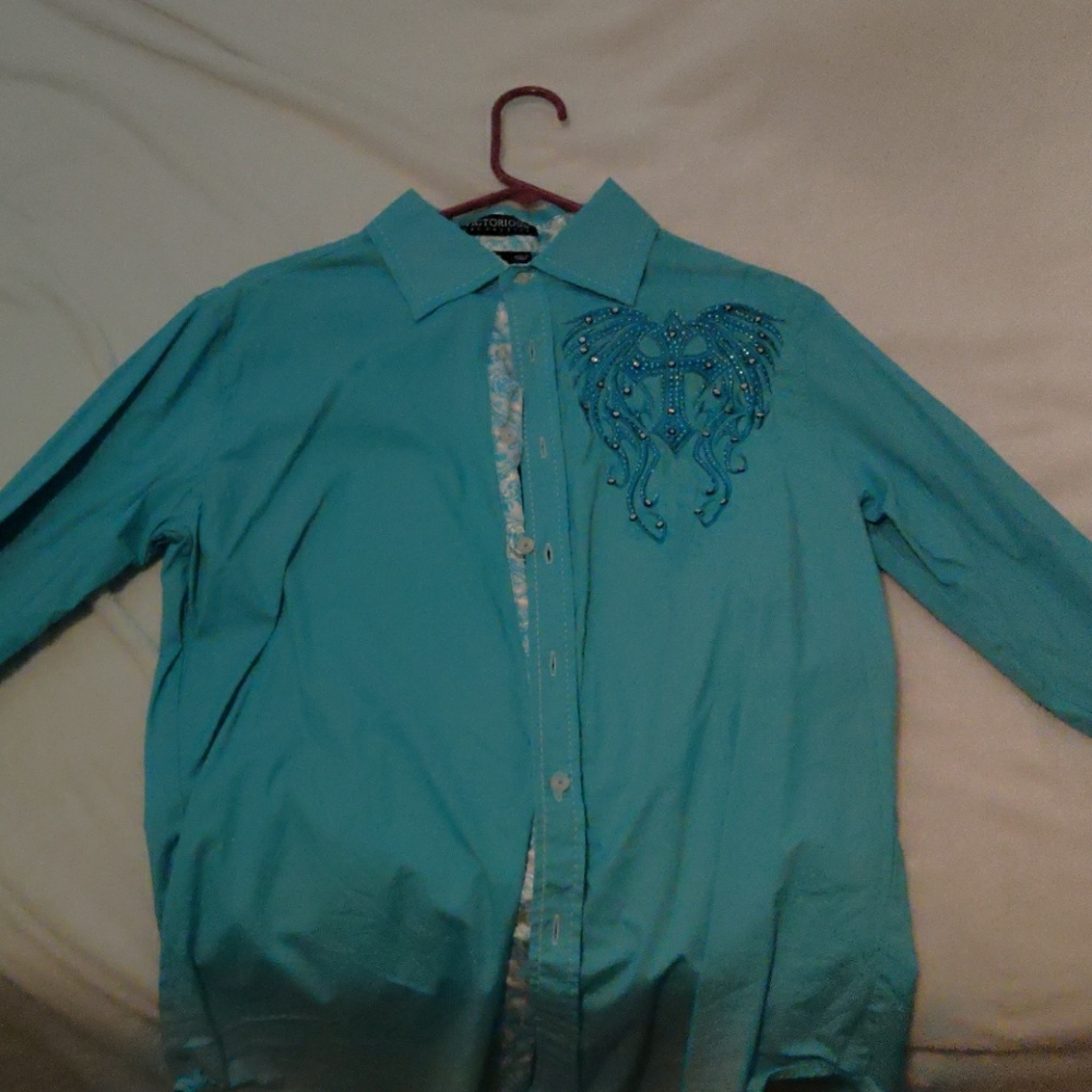 Button down Roar-esque shirt